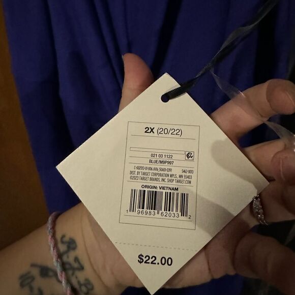 Ava&Viv Women's V-Neck Bodycon Dress Royal Blue NWT Size 2X - Picture 8 of 9